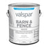 Valspar Barn & Fence Latex Exterior Paint, Flat, White